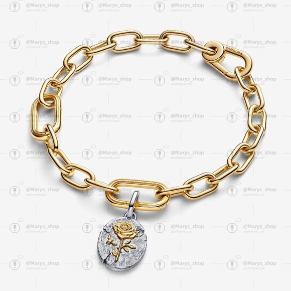 Pandora Rose Medallion Charm|Pendant|Two-tone - Picture 3 of 6